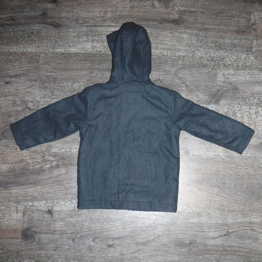 Old Navy Boys Dark Gray‎ Toggle Hooded Jacket Size 3T